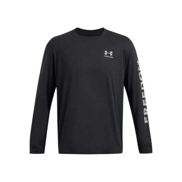 Under Armour Men's Freedom Flag Long Sleeve Shirt Black 2XL Loose Fit NWT - Picture 8 of 8